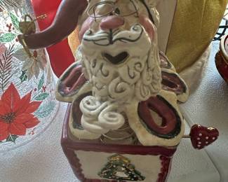 Ceramic Santa Claus Jack-in-the-Box by blue sky