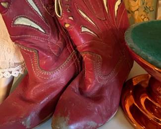 Vintage leather western boots 