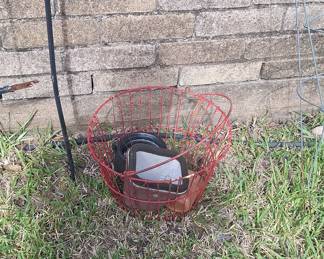 Vintage Red Wire Egg Basket