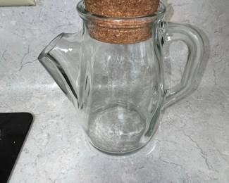 Vintage Glass Nut Dispenser with Cork Lid