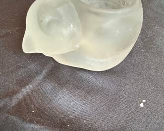 Frosted Sleeping Cat Votive Holder