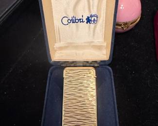 Colibri "Bark" Pattern Gold-Plated Lighter