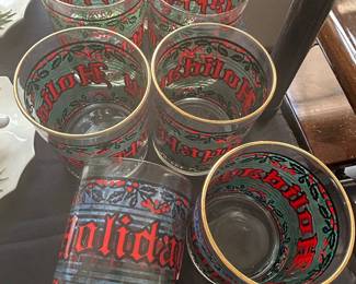 Houze "Seasons Greetings" Stained Glass Tumblers
