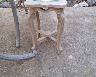 Vintage Tile-Top Pedestal Plant Stand