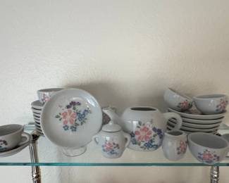 Keswick Ltd. Miniature Porcelain Tea Set with Floral Pattern
