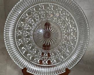 Federal Glass Windsor Button and Cane Serving Plate