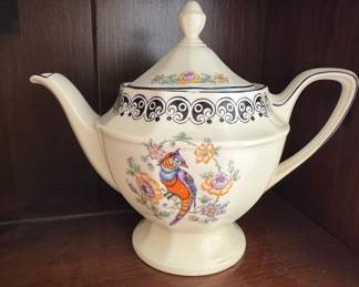 Z.C. & S made in Bavaria Pareek Teapot with Bird and Floral Motif