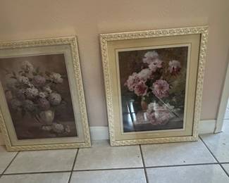 Pair of Vintage Floral Still Life Prints by R. Colao