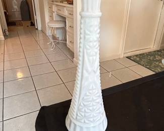 Anchor Hocking Milk Glass Stars and Bars Bud Vase
