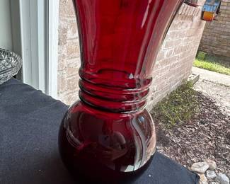  Ruby Red Glass Vase