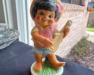 Vintage Hawaiian Hula Girl Figurine with Ukulele