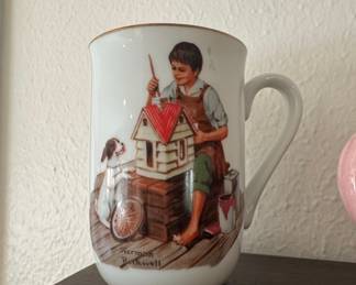 Norman Rockwell 'A Dollhouse for Sis' Porcelain Mug