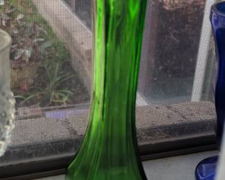 Vintage Emerald Green Glass Bud Vase - Europa or similar