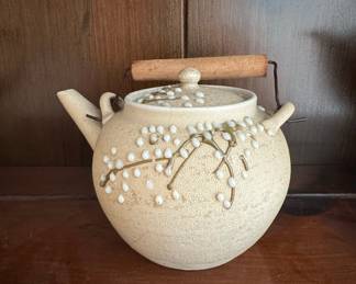 Japanese inspired Moriage Sharkskin Glaze Teapot