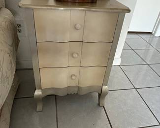 French Provincial Style Bombe Chest Nightstand