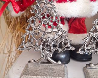 Vintage Godinger Silver Art Christmas Tree Candle Holder
