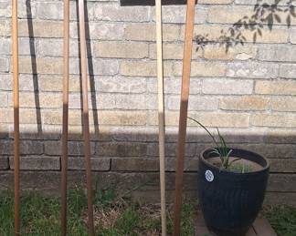 Vintage Garden Broom and Rake Set