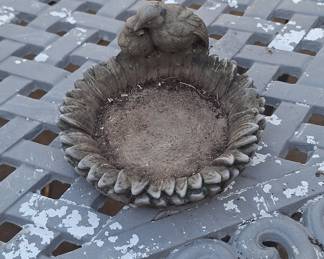 Cast Stone Bird Bath with Two Birds