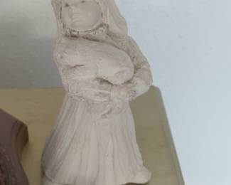 Austin Productions "Bright Eyes" Bisque Porcelain Figurine of a Girl with Lamb