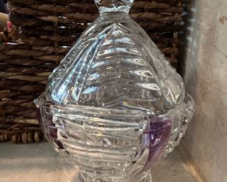  Cut Glass Candy Dish with Lid