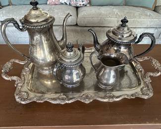 Vintage Gorham Freedman and Silver Plated Tea and Coffee Service with Tray