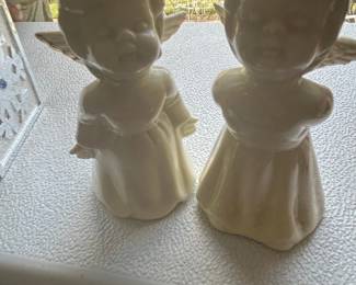 Vintage Ceramic Kissing Angel Figurines
