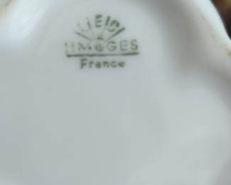 Leclair Limoges France Three-Spout Bud Vase with Pink Floral Motif