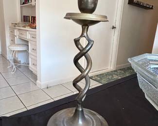 Vintage Brass Barley Twist Candlestick
