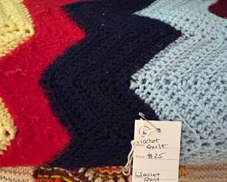 Vintage Chevron Crochet Quilt