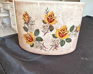 Vintage Speckled Ceramic Rose Planter - Made in Japan