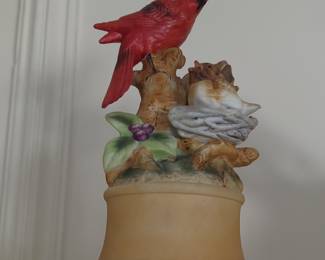  Cardinal Figurine with Nest and Chicks