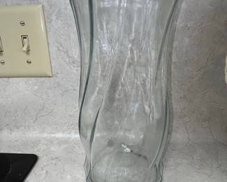 E.O. Brody Swirl Twist Clear Glass Vase