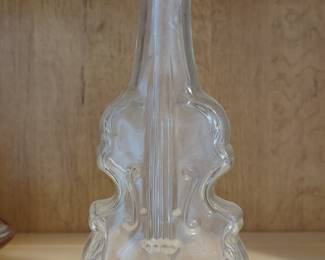 Vintage Clear Glass Violin/Cello Decanter Bottle