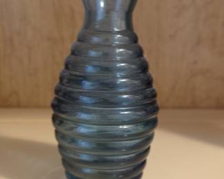 Vintage Blue Glass Beehive Bud Vase
