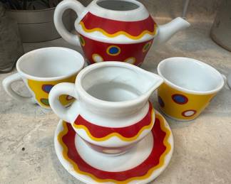 Vintage Children's Polka Dot Tea Set by Alex