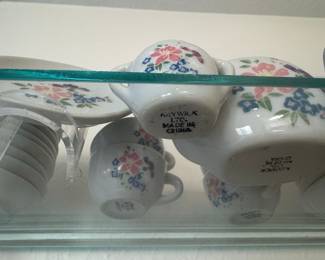 Keswick Ltd. Miniature Porcelain Tea Set with Floral Pattern