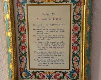 Vintage Italian Psalm 23 Decorative Wall Plaque