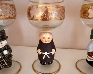 Vintage Goebel Hummel Figural Stemware Set