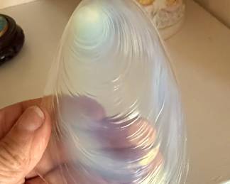 Sabino France Opalescent Art Glass Shell Dish