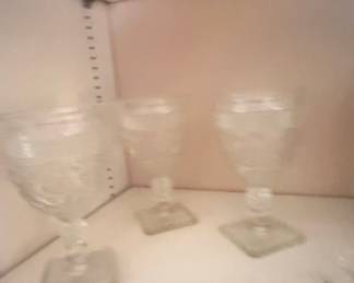 Vintage Imperial Glass Cape Cod Square-Footed Goblets
