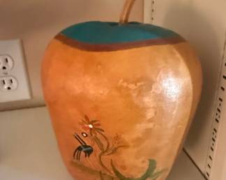 Signed Hand-Painted Decorative Gourd