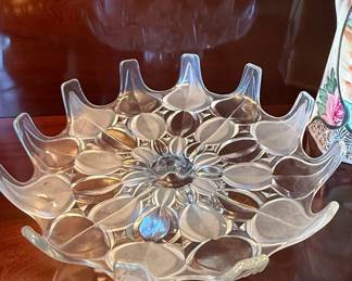 Fostoria Glass 'Crown' Pattern Console Bowl