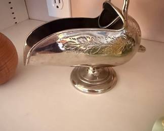 Victorian Style Silver-Plated Sugar Scuttle with Scoop