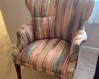 Ethan Allen Arm Chair, Reupholstered in A Stripe