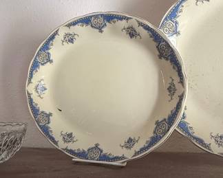 Antique French Transferware Dinner Plate - "Versailles" Pattern by Salins