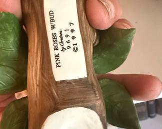 Andrea by Sadek Pink Roses with Bud Figurine