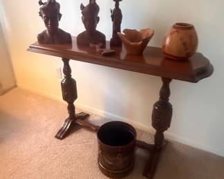 Vintage Jacobean Baroque Style Mahogany Console Table