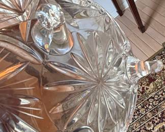 Vintage Cut Crystal Pinwheel and Star Footed Bowl