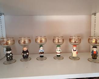 Vintage Goebel Hummel Figural Stemware Set