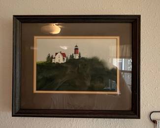Weber Lighthouse Watercolor Painting